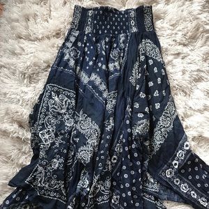 Forever 21 Blue Patterned Gypsy Skirt